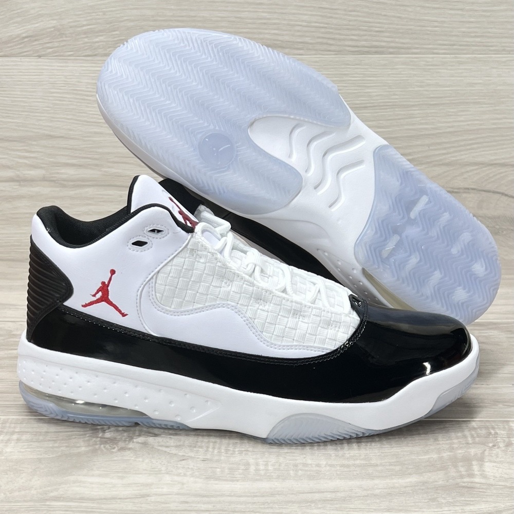 Jordan Max Aura 2 Men's 12 White Black Gym Patent Basketball Shoes CK6636-102